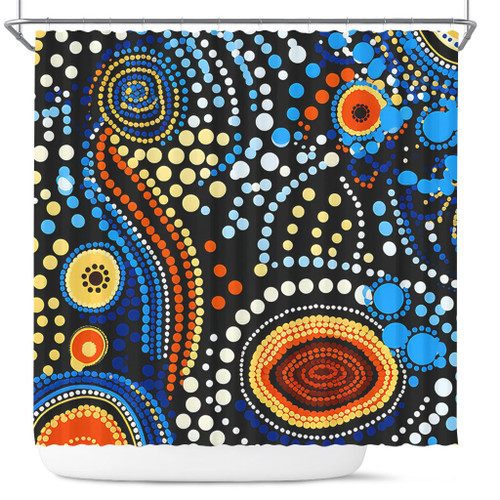Australia Aboriginal Shower Curtain - Aboriginal Dreamtime Art Pattern Shower Curtain Australia Aboriginal Shower Curtain - Aboriginal Dreamtime Art Pattern Shower Curtain