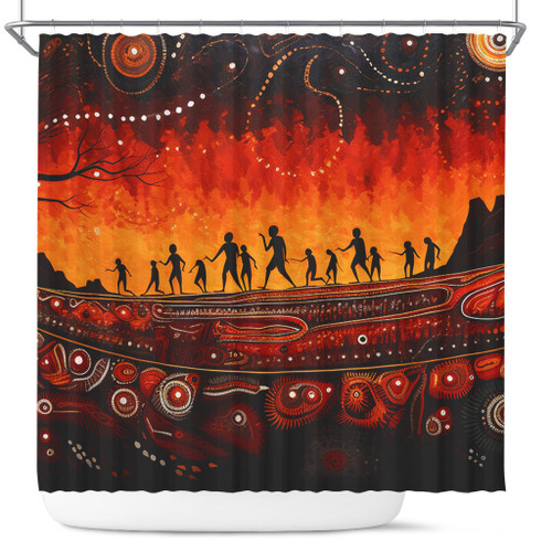 Australia Aboriginal Shower Curtain - The Sacred Dreamtime Painting Of The Indigenous Australian Shower Curtain Australia Aboriginal Shower Curtain - The Sacred Dreamtime Painting Of The Indigenous Australian Shower Curtain