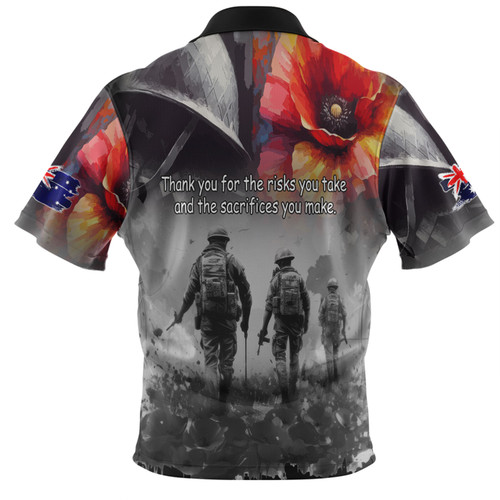 Australia Anzac Day Custom Polo Shirt - Thank You For The Risks You Take Polo Shirt Australia Anzac Day Custom Polo Shirt - Thank You For The Risks You Take Polo Shirt