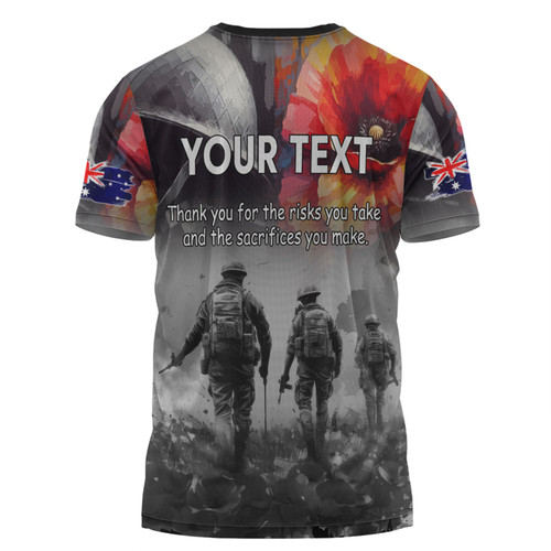 Australia Anzac Day Custom T-shirt - Thank You For The Risks You Take T-shirt