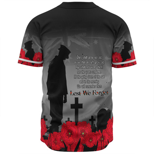 Australia Anzac Day Custom Baseball Shirt - Remembrance Day Soldier In A Red Poppies Field Baseball Shirt Australia Anzac Day Custom Baseball Shirt - Remembrance Day Soldier In A Red Poppies Field Baseball Shirt