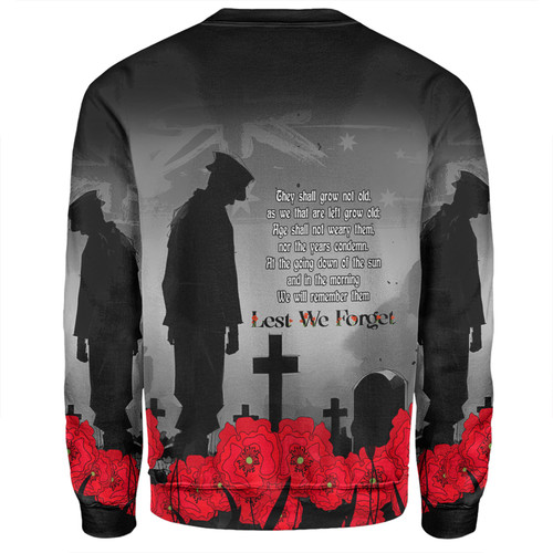 Australia Anzac Day Custom Sweatshirt - Remembrance Day Soldier In A Red Poppies Field Sweatshirt Australia Anzac Day Custom Sweatshirt - Remembrance Day Soldier In A Red Poppies Field Sweatshirt