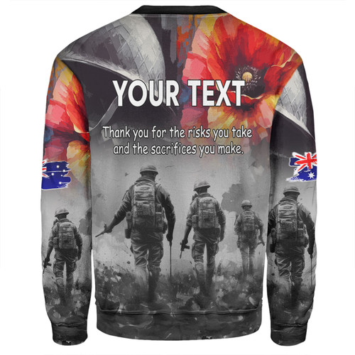 Australia Anzac Day Custom Sweatshirt - Thank You For The Risks You Take Sweatshirt