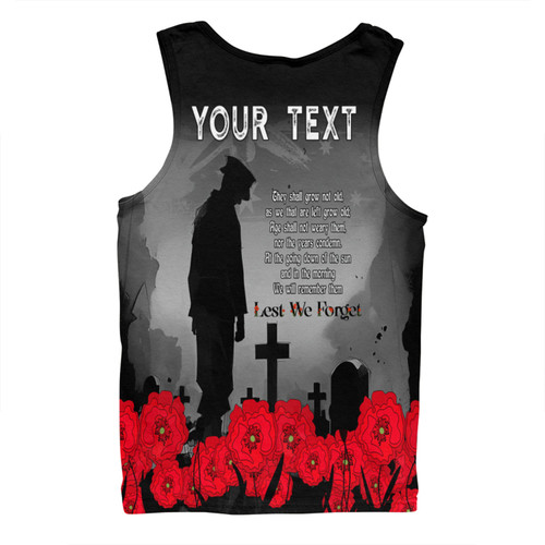 Australia Anzac Day Custom Men Singlet - Remembrance Day Soldier In A Red Poppies Field Men Singlet Australia Anzac Day Custom Men Singlet - Remembrance Day Soldier In A Red Poppies Field Men Singlet