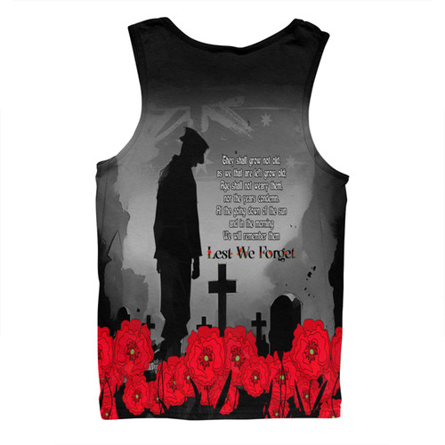 Australia Anzac Day Custom Men Singlet - Remembrance Day Soldier In A Red Poppies Field Men Singlet Australia Anzac Day Custom Men Singlet - Remembrance Day Soldier In A Red Poppies Field Men Singlet