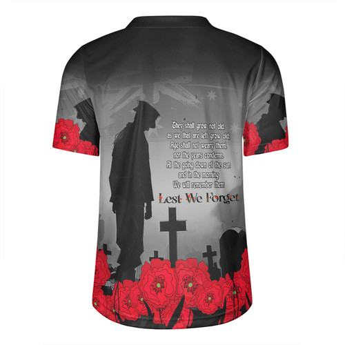 Australia Anzac Day Custom Rugby Jersey - Remembrance Day Soldier In A Red Poppies Field Rugby Jersey Australia Anzac Day Custom Rugby Jersey - Remembrance Day Soldier In A Red Poppies Field Rugby Jersey