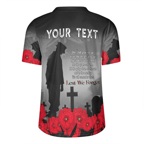 Australia Anzac Day Custom Rugby Jersey - Remembrance Day Soldier In A Red Poppies Field Rugby Jersey Australia Anzac Day Custom Rugby Jersey - Remembrance Day Soldier In A Red Poppies Field Rugby Jersey
