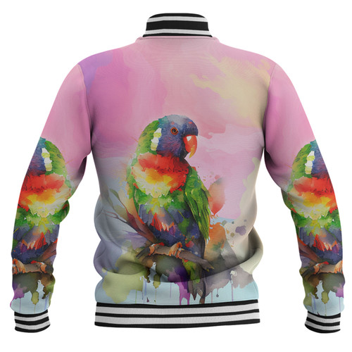 Australia Rainbow Lorikeets Baseball Jacket - Rainbow Lorikeets Color Art Baseball Jacket Australia Rainbow Lorikeets Baseball Jacket - Rainbow Lorikeets Color Art Baseball Jacket