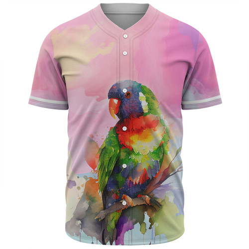 Australia Rainbow Lorikeets Baseball Shirt - Rainbow Lorikeets Color Art Baseball Shirt