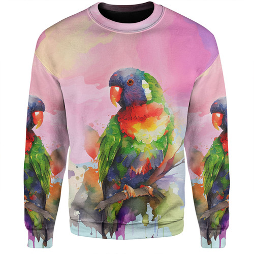 Australia Rainbow Lorikeets Sweatshirt - Rainbow Lorikeets Color Art Sweatshirt