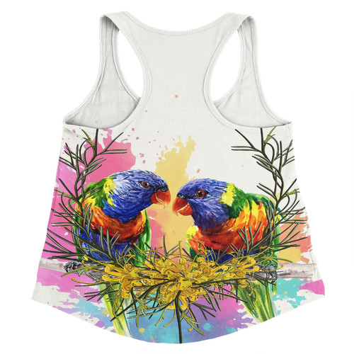 Australia Rainbow Lorikeets Women Racerback Singlet - Rainbow Lorikeets Color Art Women Racerback Singlet Australia Rainbow Lorikeets Women Racerback Singlet - Rainbow Lorikeets Color Art Women Racerback Singlet