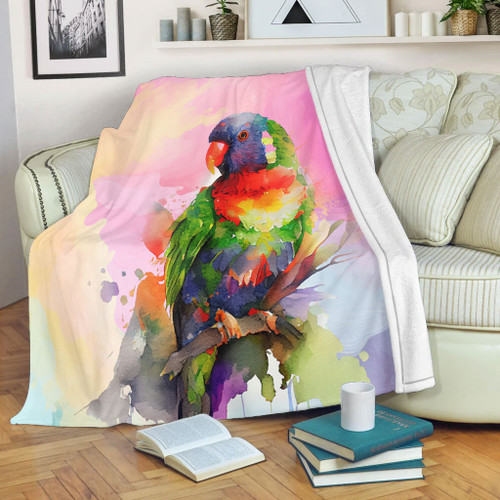 Australia Rainbow Lorikeets Blanket - Rainbow Lorikeets Color Art Blanket Australia Rainbow Lorikeets Blanket - Rainbow Lorikeets Color Art Blanket