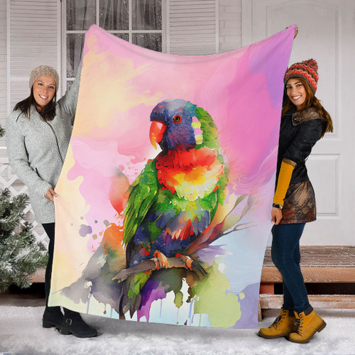 Australia Rainbow Lorikeets Blanket - Rainbow Lorikeets Color Art Blanket Australia Rainbow Lorikeets Blanket - Rainbow Lorikeets Color Art Blanket