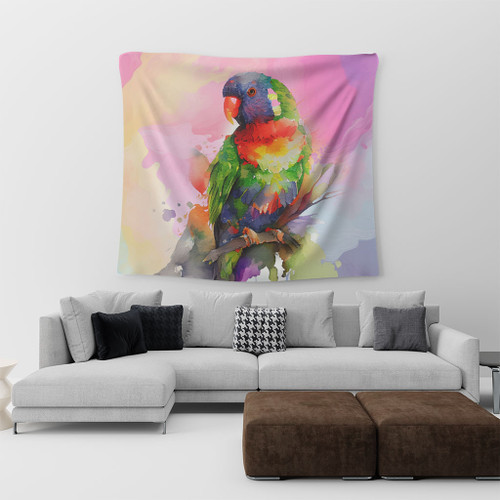 Australia Rainbow Lorikeets Tapestry - Rainbow Lorikeets Color Art Tapestry Australia Rainbow Lorikeets Tapestry - Rainbow Lorikeets Color Art Tapestry
