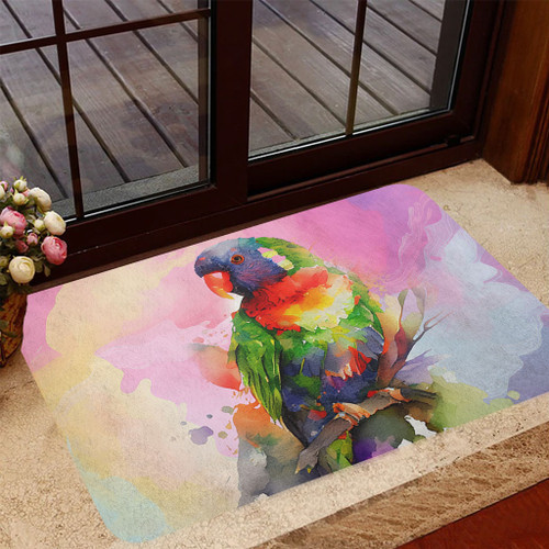 Australia Rainbow Lorikeets Doormat - Rainbow Lorikeets Color Art Doormat Australia Rainbow Lorikeets Doormat - Rainbow Lorikeets Color Art Doormat