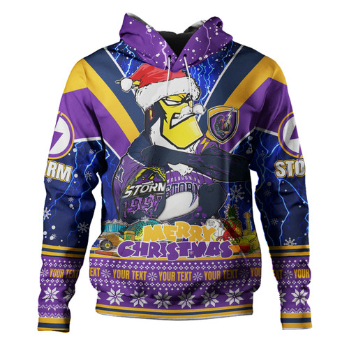 Melbourne Storm Christmas Custom Hoodie - Storm Man Santa Claus Aussie Big Things Hoodie Melbourne Storm Christmas Custom Hoodie - Storm Man Santa Claus Aussie Big Things Hoodie
