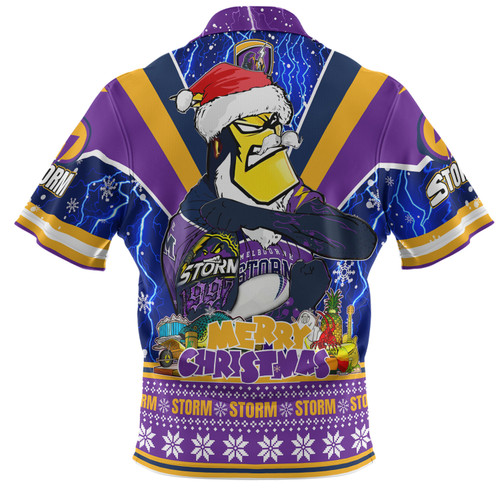 Melbourne Storm Christmas Custom Polo Shirt - Storm Man Santa Claus Aussie Big Things Polo Shirt Melbourne Storm Christmas Custom Polo Shirt - Storm Man Santa Claus Aussie Big Things Polo Shirt