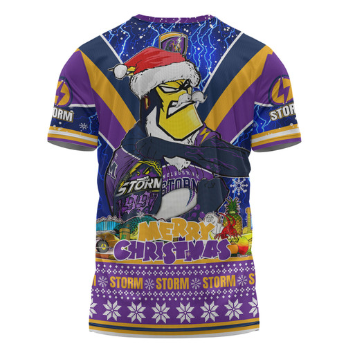 Melbourne Storm Christmas Custom T-shirt - Storm Man Santa Claus Aussie Big Things T-shirt Melbourne Storm Christmas Custom T-shirt - Storm Man Santa Claus Aussie Big Things T-shirt