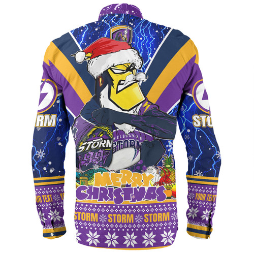 Melbourne Storm Christmas Custom Long Sleeve Shirt - Storm Man Santa Claus Aussie Big Things Long Sleeve Shirt Melbourne Storm Christmas Custom Long Sleeve Shirt - Storm Man Santa Claus Aussie Big Things Long Sleeve Shirt