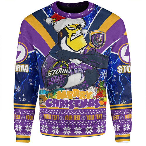 Melbourne Storm Christmas Custom Sweatshirt - Storm Man Santa Claus Aussie Big Things Sweatshirt Melbourne Storm Christmas Custom Sweatshirt - Storm Man Santa Claus Aussie Big Things Sweatshirt