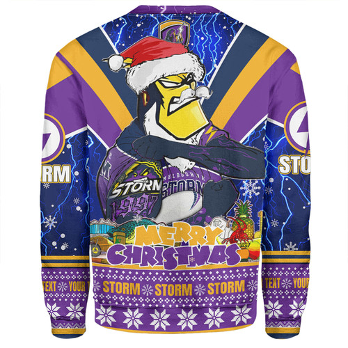 Melbourne Storm Christmas Custom Sweatshirt - Storm Man Santa Claus Aussie Big Things Sweatshirt Melbourne Storm Christmas Custom Sweatshirt - Storm Man Santa Claus Aussie Big Things Sweatshirt