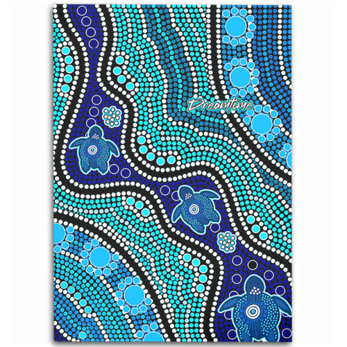 Australia Turtles Aboriginal Area Rug - River And Turtles Dot Art Painting Blue Area Rug Australia Turtles Aboriginal Area Rug - River And Turtles Dot Art Painting Blue Area Rug