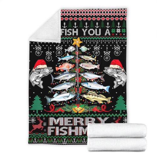 Australia Christmas Fishing Blanket - Merrry Fishmas Fishing Rod Christmas Tree Blanket Australia Christmas Fishing Blanket - Merrry Fishmas Fishing Rod Christmas Tree Blanket