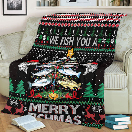 Australia Christmas Fishing Blanket - Merrry Fishmas Fishing Rod Christmas Tree Blanket Australia Christmas Fishing Blanket - Merrry Fishmas Fishing Rod Christmas Tree Blanket