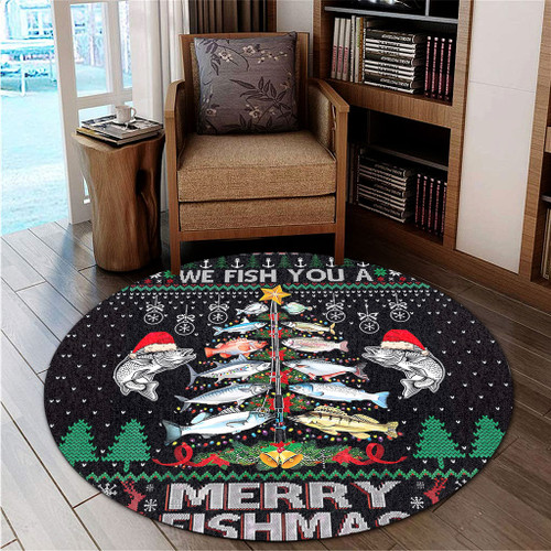 Australia Christmas Fishing Round Rug - Merrry Fishmas Fishing Rod Christmas Tree Round Rug Australia Christmas Fishing Round Rug - Merrry Fishmas Fishing Rod Christmas Tree Round Rug