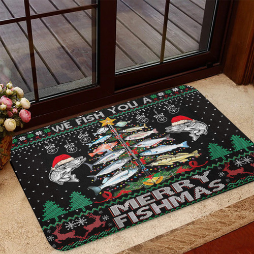Australia Christmas Fishing Doormat - Merrry Fishmas Fishing Rod Christmas Tree Doormat Australia Christmas Fishing Doormat - Merrry Fishmas Fishing Rod Christmas Tree Doormat