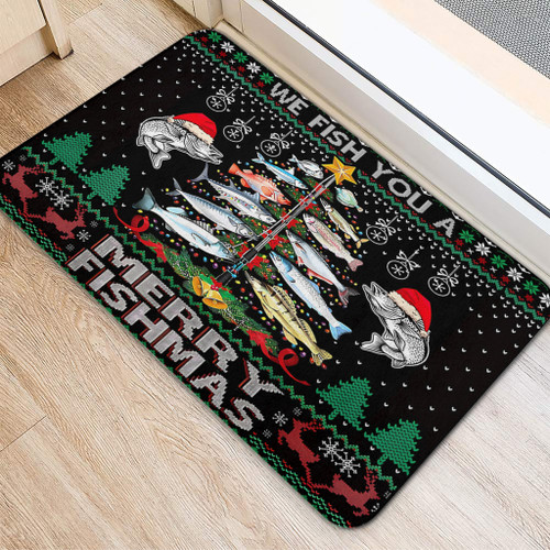 Australia Christmas Fishing Doormat - Merrry Fishmas Fishing Rod Christmas Tree Doormat Australia Christmas Fishing Doormat - Merrry Fishmas Fishing Rod Christmas Tree Doormat