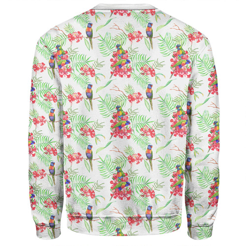 Australia Rainbow Lorikeets Sweatshirt - Rainbow Lorikeets Colorful Tropical Exotic Flowers Sweatshirt Australia Rainbow Lorikeets Sweatshirt - Rainbow Lorikeets Colorful Tropical Exotic Flowers Sweatshirt
