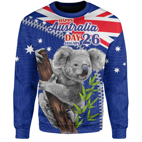 Australia Australia Day Sweatshirt - Koala Happy Australia Day Sweatshirt