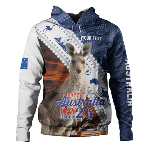 Australia Australia Day Custom Hoodie - Kangaroo Happy Australia Day Aboriginal Pattern Hoodie Australia Australia Day Custom Hoodie - Kangaroo Happy Australia Day Aboriginal Pattern Hoodie