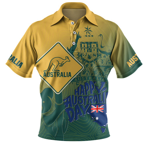 Australia Australia Day Custom Polo Shirt - Australia Coat Of Arms Kangaroo And Koala Sign Polo Shirt