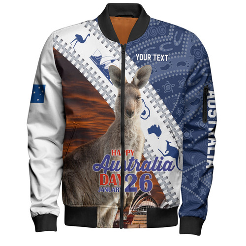Australia Australia Day Custom Bomber Jacket - Kangaroo Happy Australia Day Aboriginal Pattern Bomber Jacket Australia Australia Day Custom Bomber Jacket - Kangaroo Happy Australia Day Aboriginal Pattern Bomber Jacket