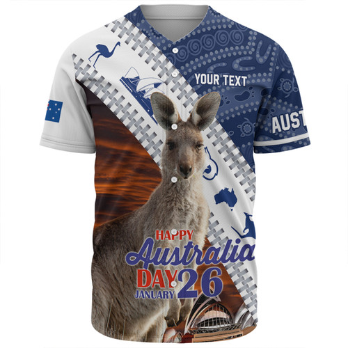 Australia Australia Day Custom Baseball Shirt - Kangaroo Happy Australia Day Aboriginal Pattern Baseball Shirt Australia Australia Day Custom Baseball Shirt - Kangaroo Happy Australia Day Aboriginal Pattern Baseball Shirt