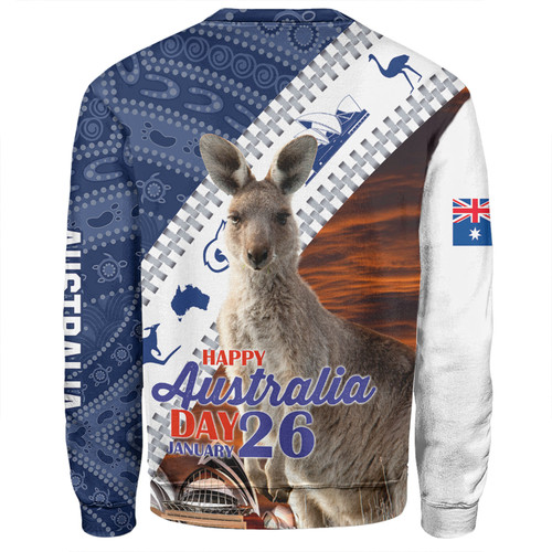 Australia Australia Day Custom Sweatshirt - Kangaroo Happy Australia Day Aboriginal Pattern Sweatshirt Australia Australia Day Custom Sweatshirt - Kangaroo Happy Australia Day Aboriginal Pattern Sweatshirt