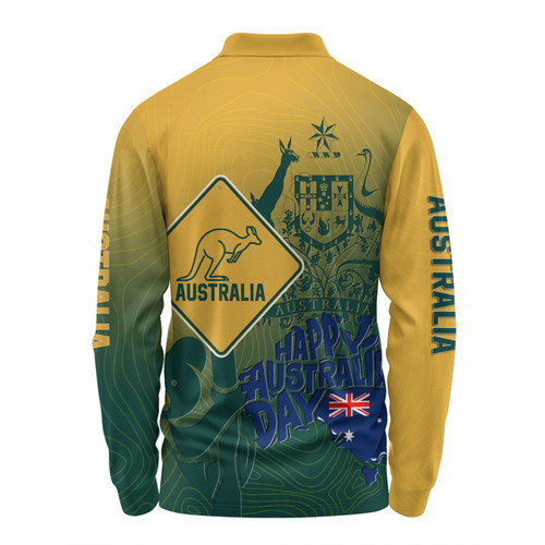 Australia Australia Day Custom Long Sleeve Polo Shirt - Australia Coat Of Arms Kangaroo And Koala Sign Long Sleeve Polo Shirt Australia Australia Day Custom Long Sleeve Polo Shirt - Australia Coat Of Arms Kangaroo And Koala Sign Long Sleeve Polo Shirt