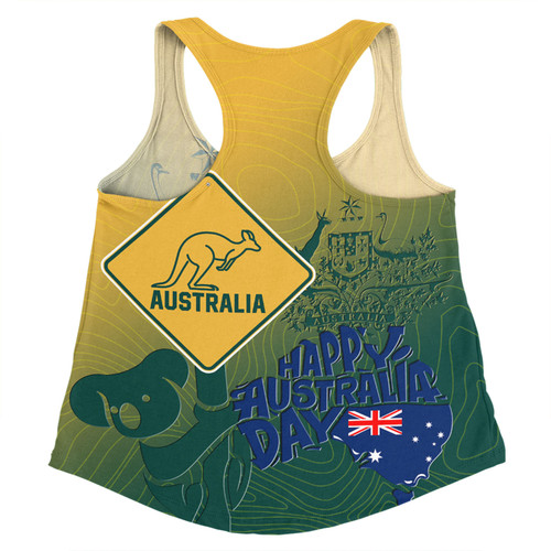 Australia Australia Day Custom Women Racerback Singlet - Australia Coat Of Arms Kangaroo And Koala Sign Women Racerback Singlet Australia Australia Day Custom Women Racerback Singlet - Australia Coat Of Arms Kangaroo And Koala Sign Women Racerback Singlet