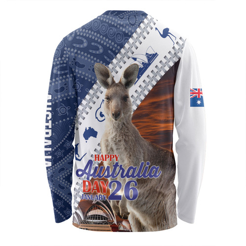 Australia Australia Day Custom Long Sleeve T-shirt - Kangaroo Happy Australia Day Aboriginal Pattern Long Sleeve T-shirt Australia Australia Day Custom Long Sleeve T-shirt - Kangaroo Happy Australia Day Aboriginal Pattern Long Sleeve T-shirt