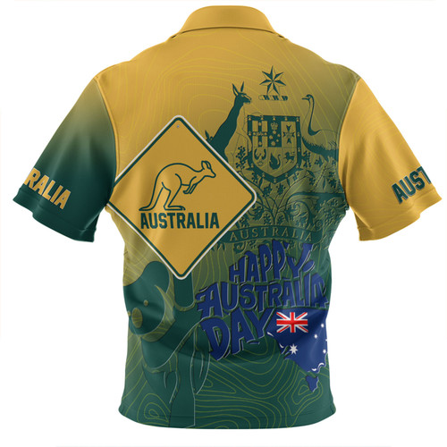 Australia Australia Day Custom Zip Polo Shirt - Australia Coat Of Arms Kangaroo And Koala Sign Zip Polo Shirt Australia Australia Day Custom Zip Polo Shirt - Australia Coat Of Arms Kangaroo And Koala Sign Zip Polo Shirt