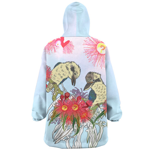 Australia Kookaburra Snug Hoodie - Couple Kookaburra With Eucalyptus Flower Art Snug Hoodie