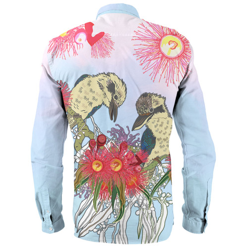 Australia Kookaburra Long Sleeve Shirt - Couple Kookaburra With Eucalyptus Flower Art Long Sleeve Shirt Australia Kookaburra Long Sleeve Shirt - Couple Kookaburra With Eucalyptus Flower Art Long Sleeve Shirt