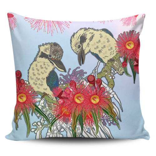 Australia Kookaburra Pillow Cases - Couple Kookaburra With Eucalyptus Flower Art Pillow Cases Australia Kookaburra Pillow Cases - Couple Kookaburra With Eucalyptus Flower Art Pillow Cases