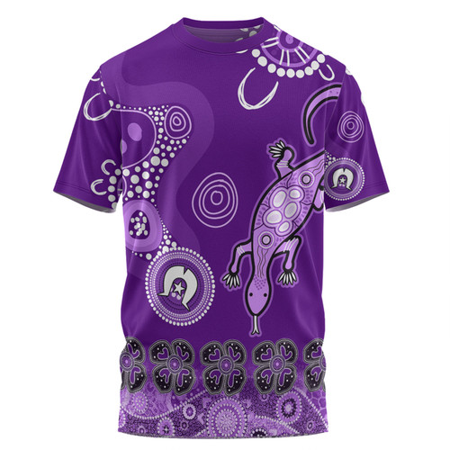 Australia Goanna Aboriginal T-shirt - Indigenous Dot Goanna (Purple) T-shirt