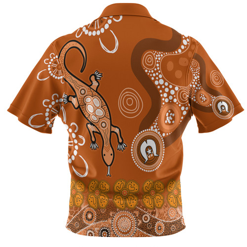 Australia Goanna Aboriginal Hawaiian Shirt - Indigenous Dot Goanna (Orange) Hawaiian Shirt Australia Goanna Aboriginal Hawaiian Shirt - Indigenous Dot Goanna (Orange) Hawaiian Shirt