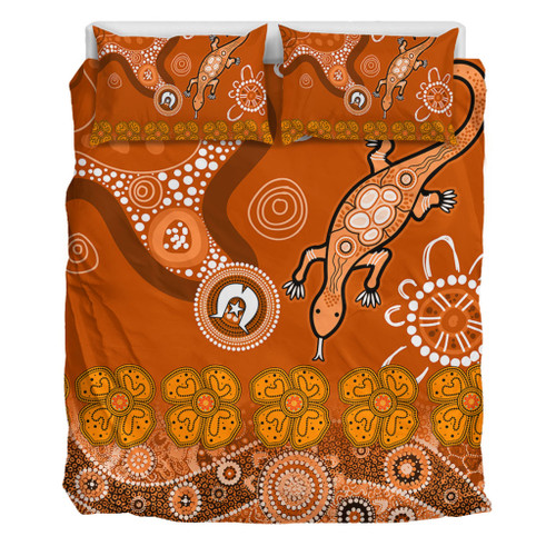 Australia Goanna Aboriginal Bedding Set - Indigenous Dot Goanna (Orange) Bedding Set Australia Goanna Aboriginal Bedding Set - Indigenous Dot Goanna (Orange) Bedding Set