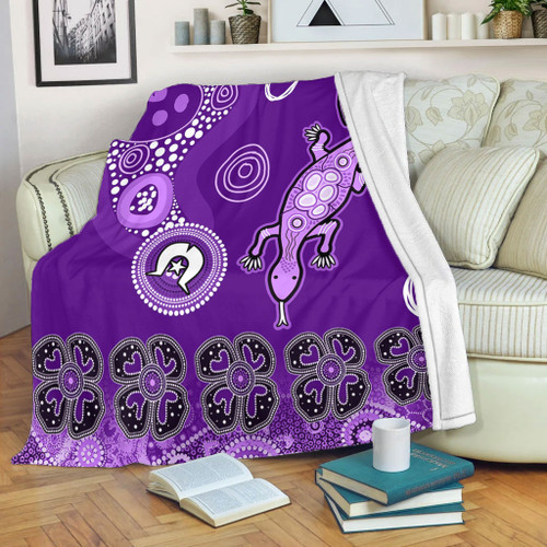 Australia Goanna Aboriginal Blanket - Indigenous Dot Goanna (Purple) Blanket Australia Goanna Aboriginal Blanket - Indigenous Dot Goanna (Purple) Blanket