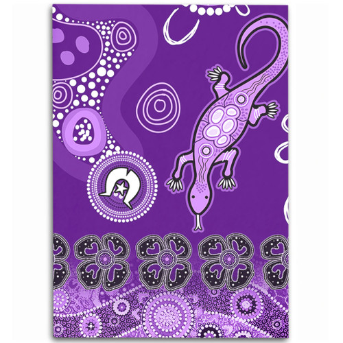 Australia Goanna Aboriginal Area Rug - Indigenous Dot Goanna (Purple) Area Rug Australia Goanna Aboriginal Area Rug - Indigenous Dot Goanna (Purple) Area Rug